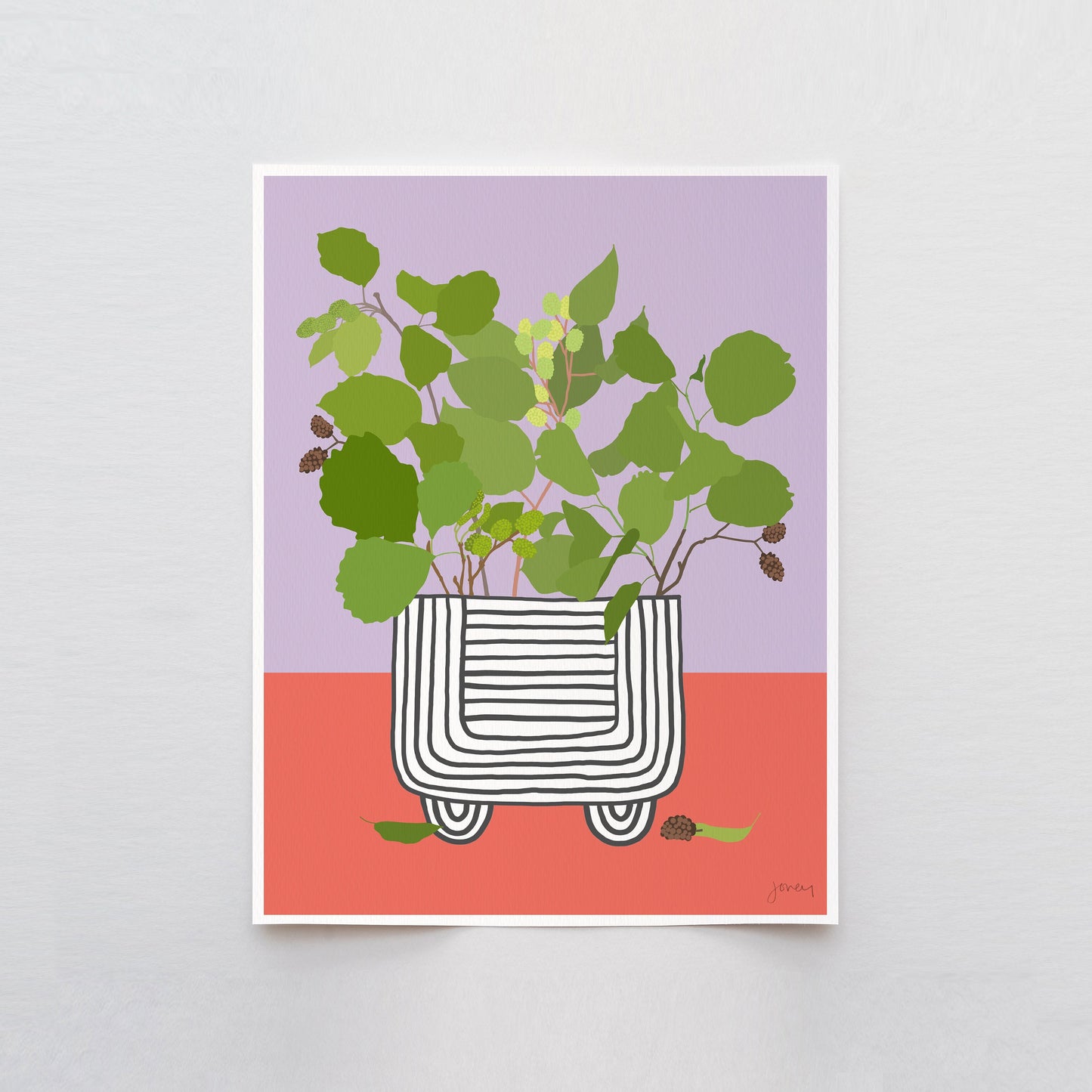 Alder Leaves Abstract Still Life Art Print - Unframed or Framed - 201219