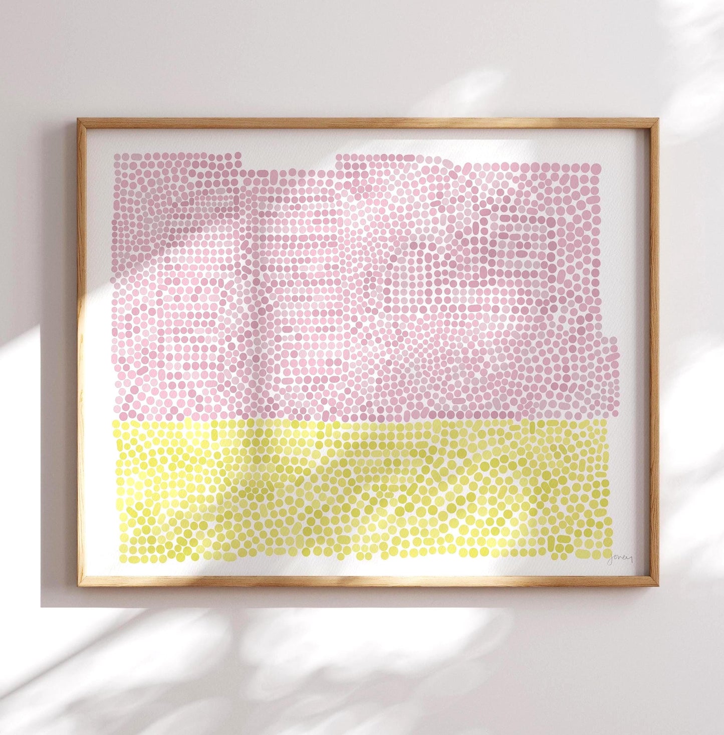 Pink Polka Dots Abstract Art Print - Unframed or Framed - 200216