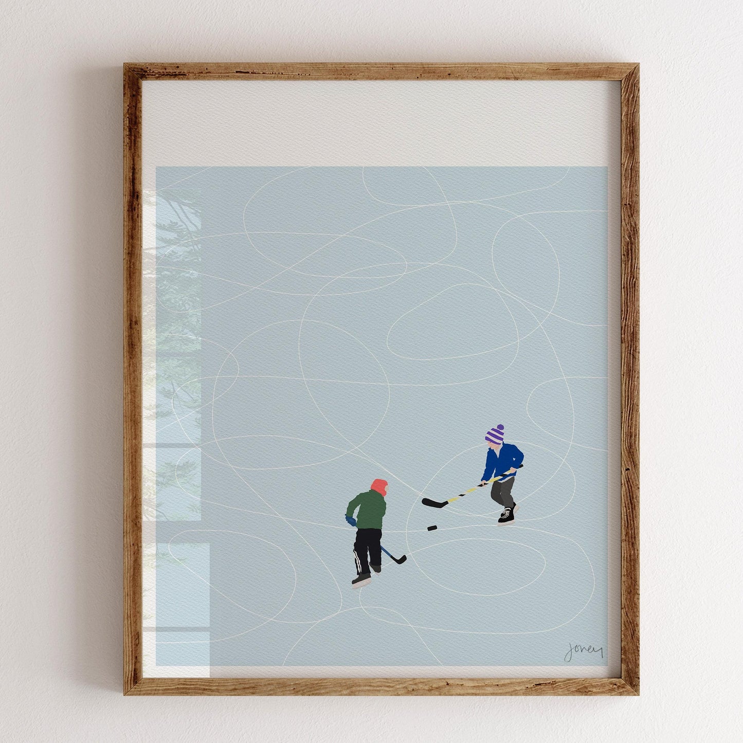 Pond Hockey Art Print - Unframed or Framed - 230224