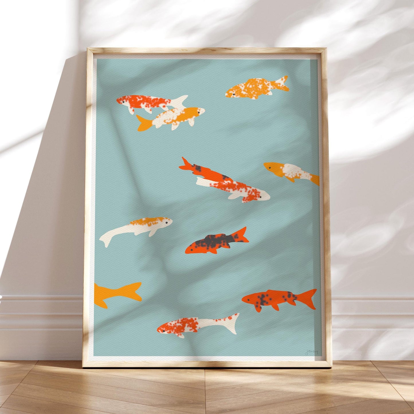 Swimming Koi Art Print - Unframed or Framed - 120111
