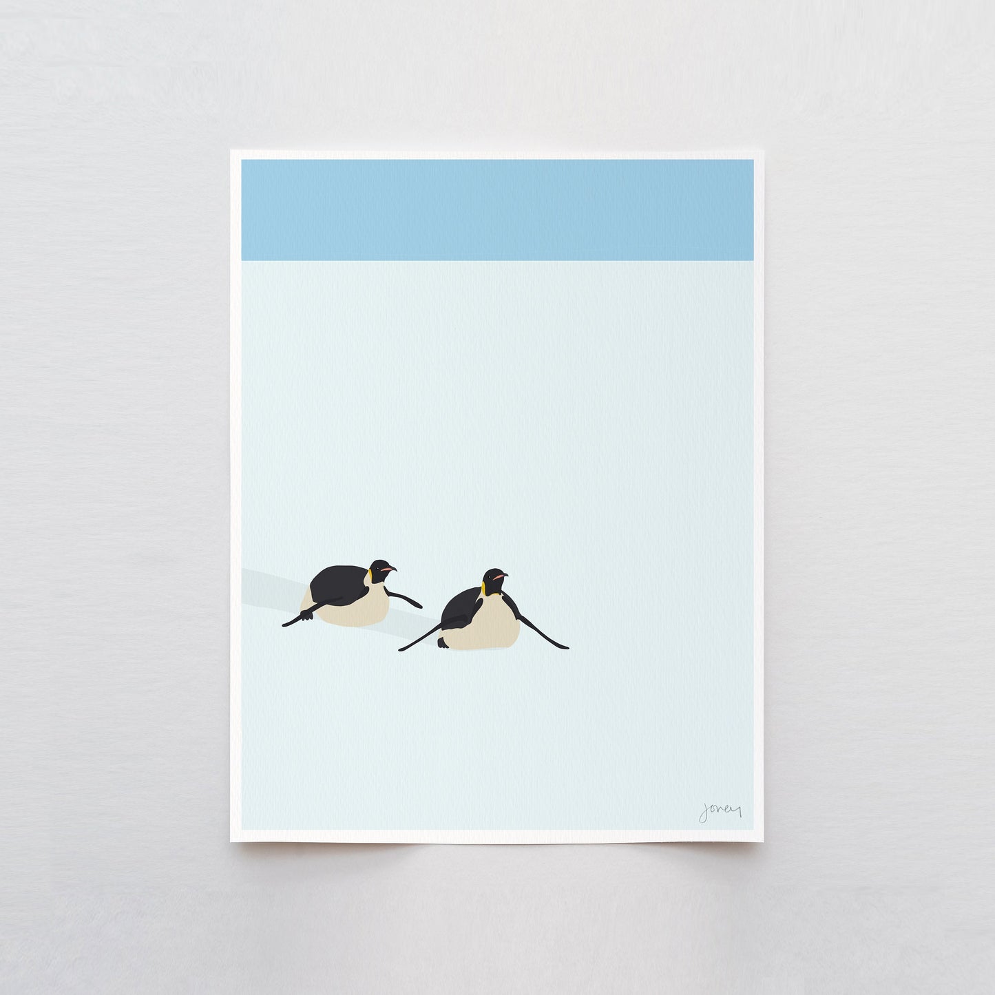 Emperor Penguins Sliding Art Print - Unframed or Framed - 240408