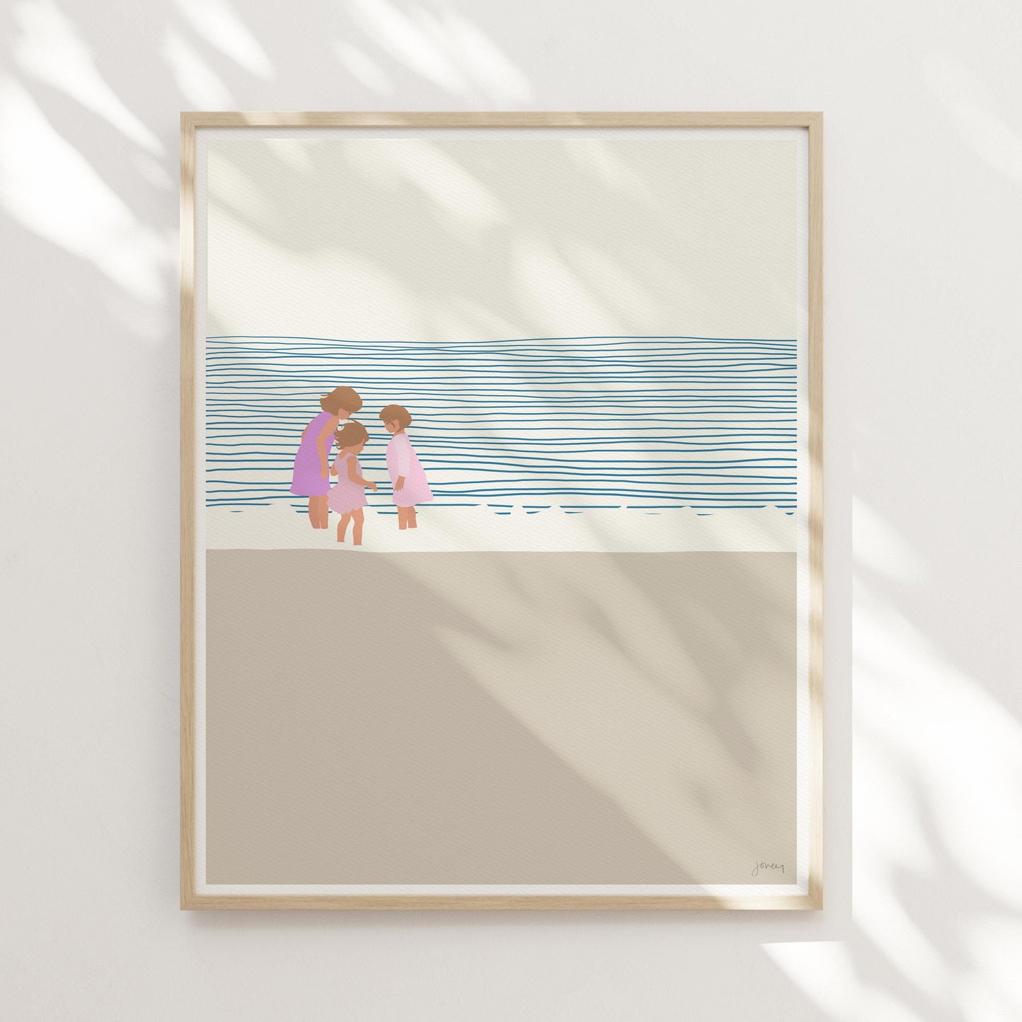 Three Sisters on the Beach Art Print - Unframed or Framed - 140619