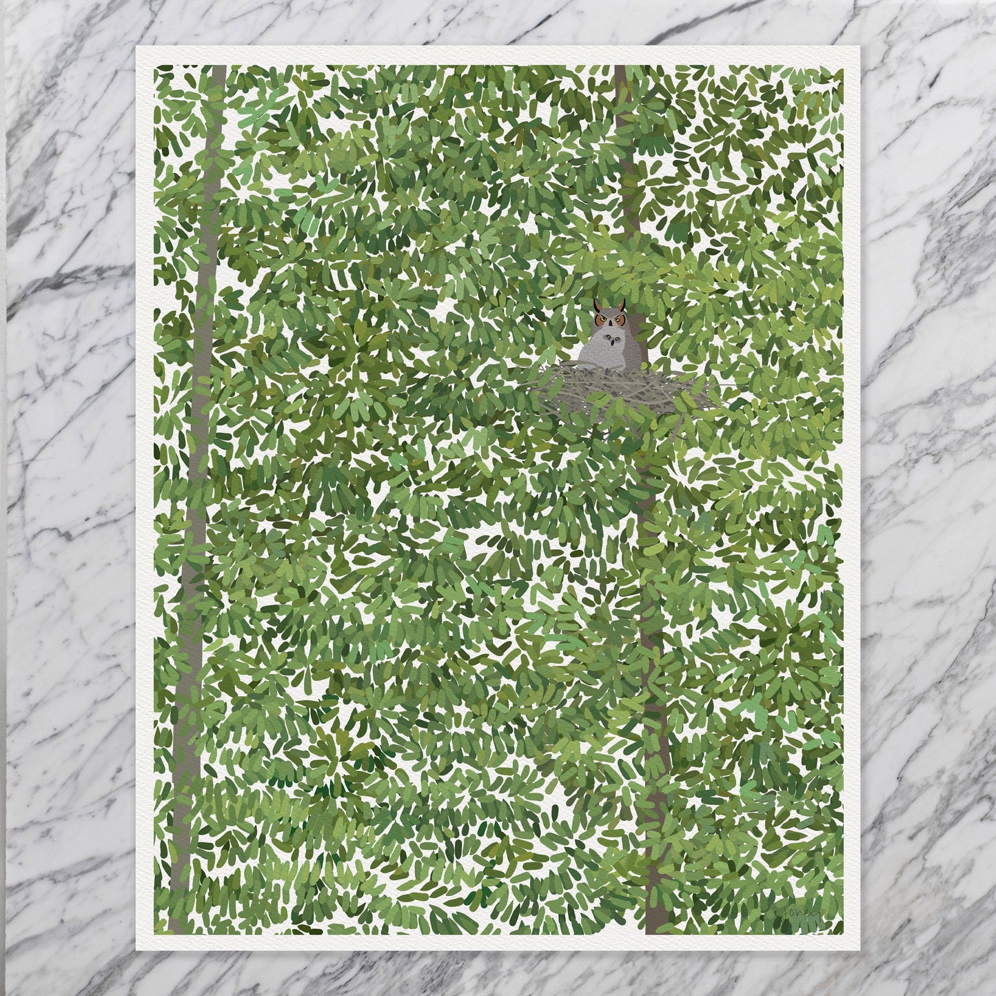 Great Horned Owl Art Print - Unframed or Framed - 220215