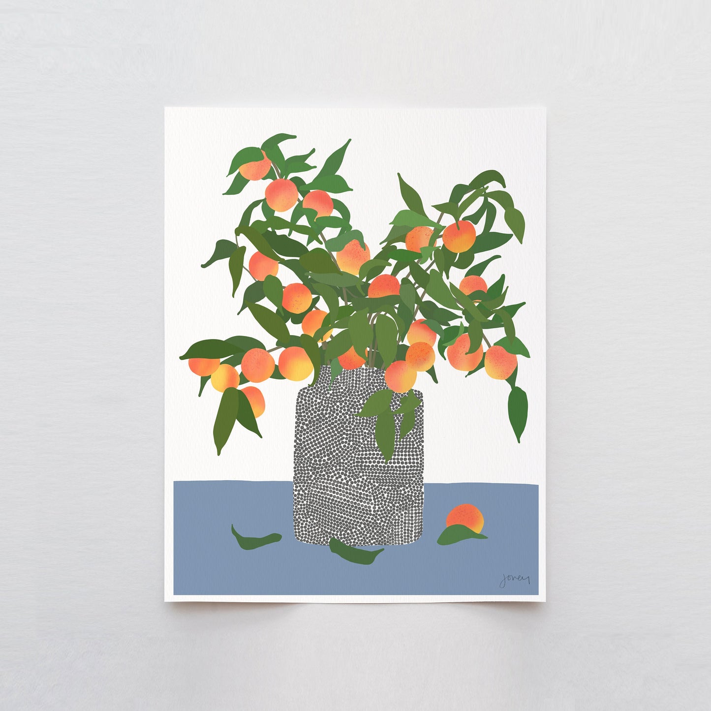 Peaches Abstract Still Life - Unframed or Framed - 200323