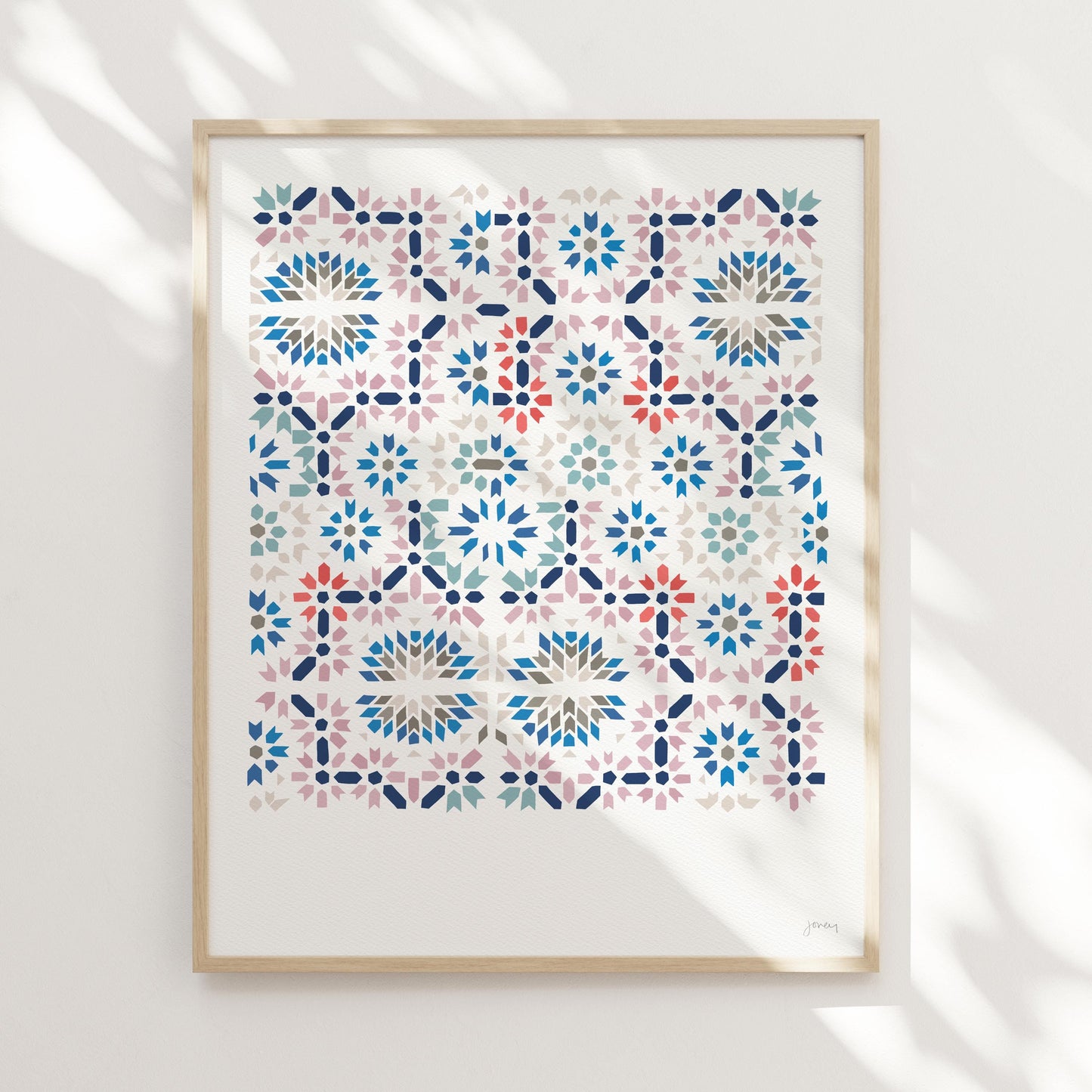 Abstract Tile Art Print - Vibrant Color Artwork | Framed or Unframed Options