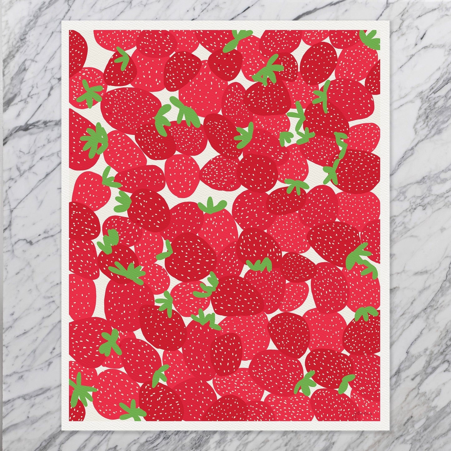 Summer Strawberries Art Print - Unframed or Framed - 110728