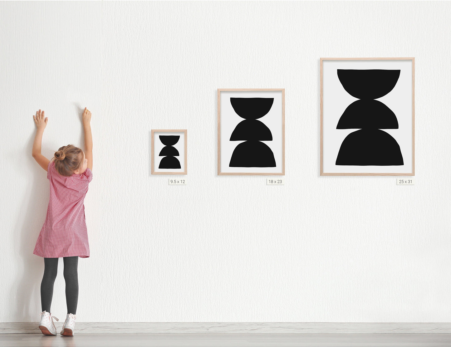 Black Shapes Abstract Art Print - Unframed or Framed - 200730