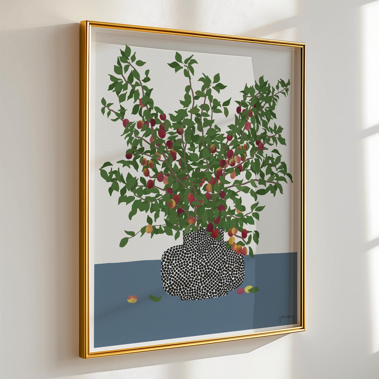 Plum Branches Abstract Still Life Art Print - Unframed or Framed - 200419