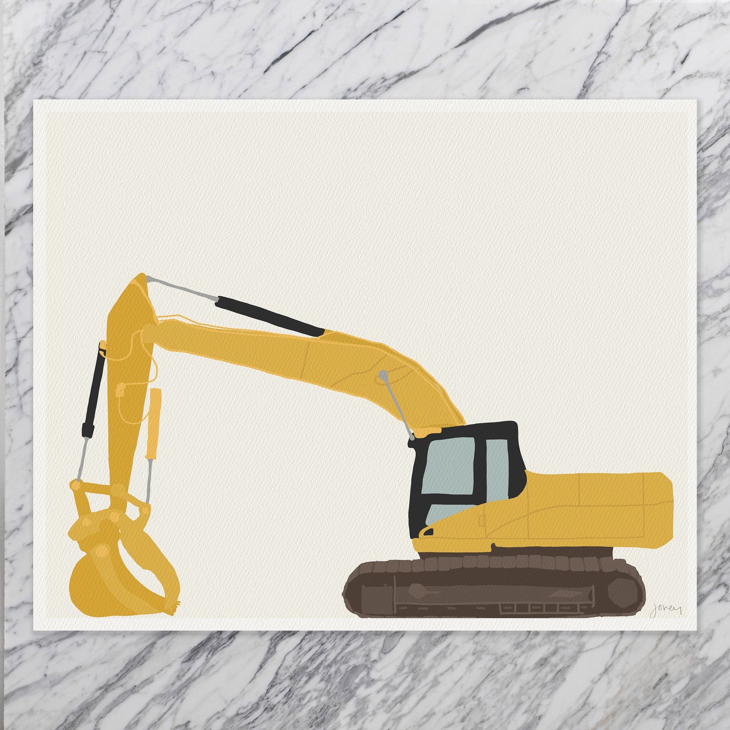 Excavator Art Print - Unframed or Framed - 141212