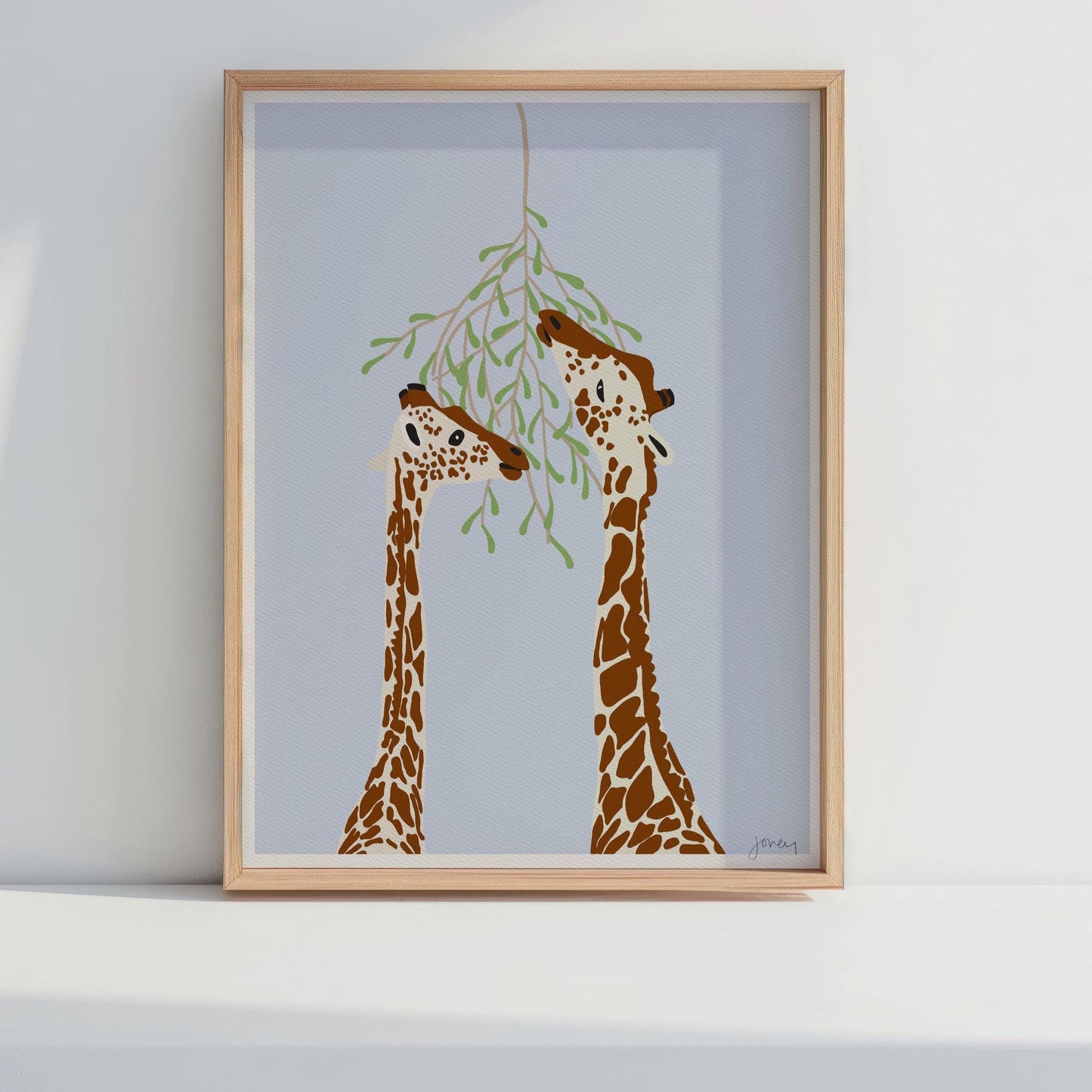 Giraffe Pair Art Print - Unframed or Framed - 130116
