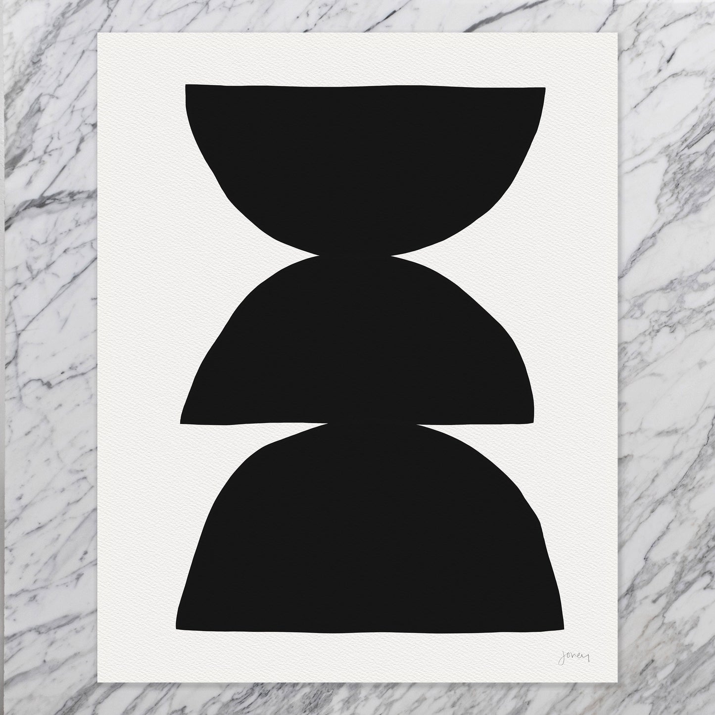 Black Shapes Abstract Art Print - Unframed or Framed - 200730