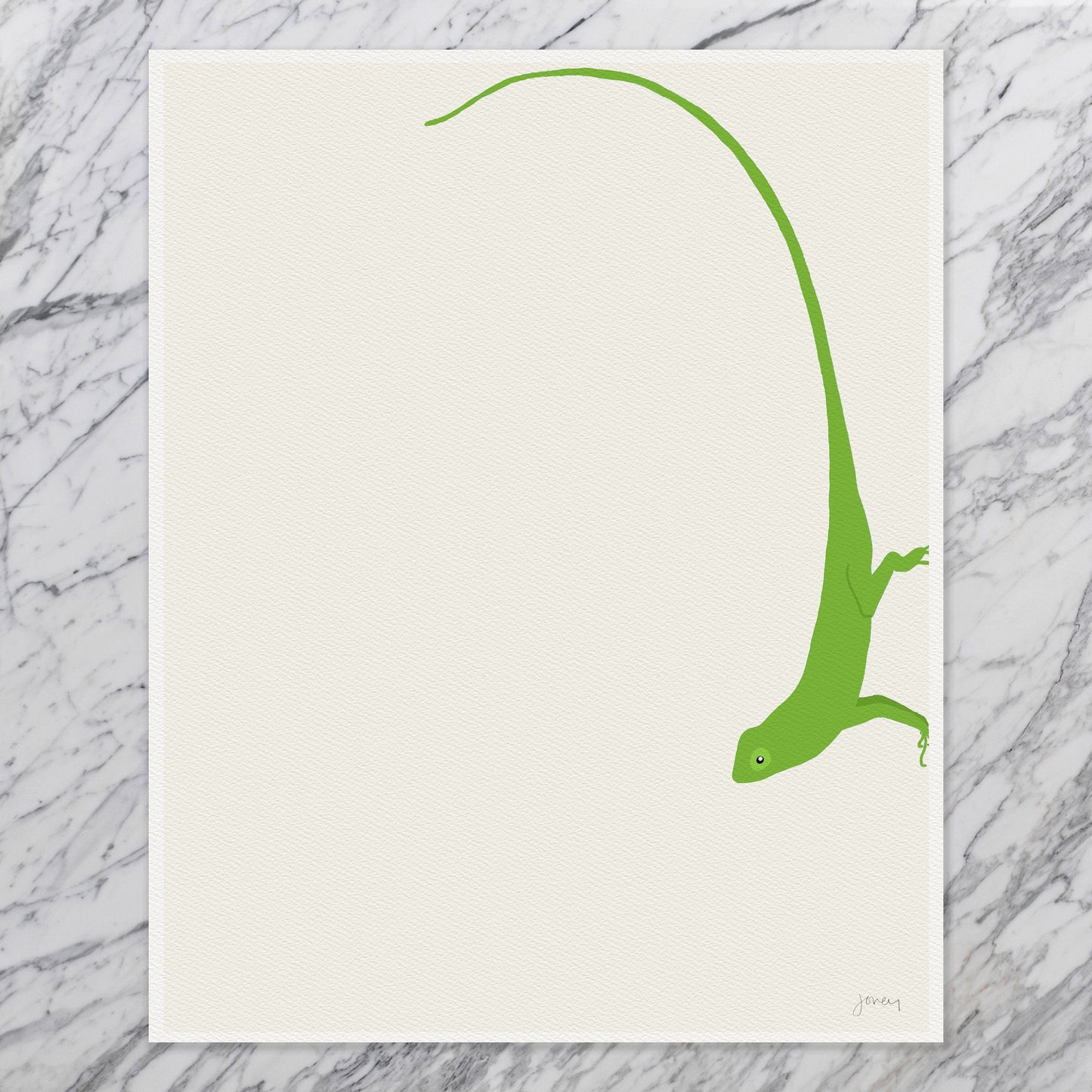 Green Gecko Modern Art Print - Unframed or Framed - 120927