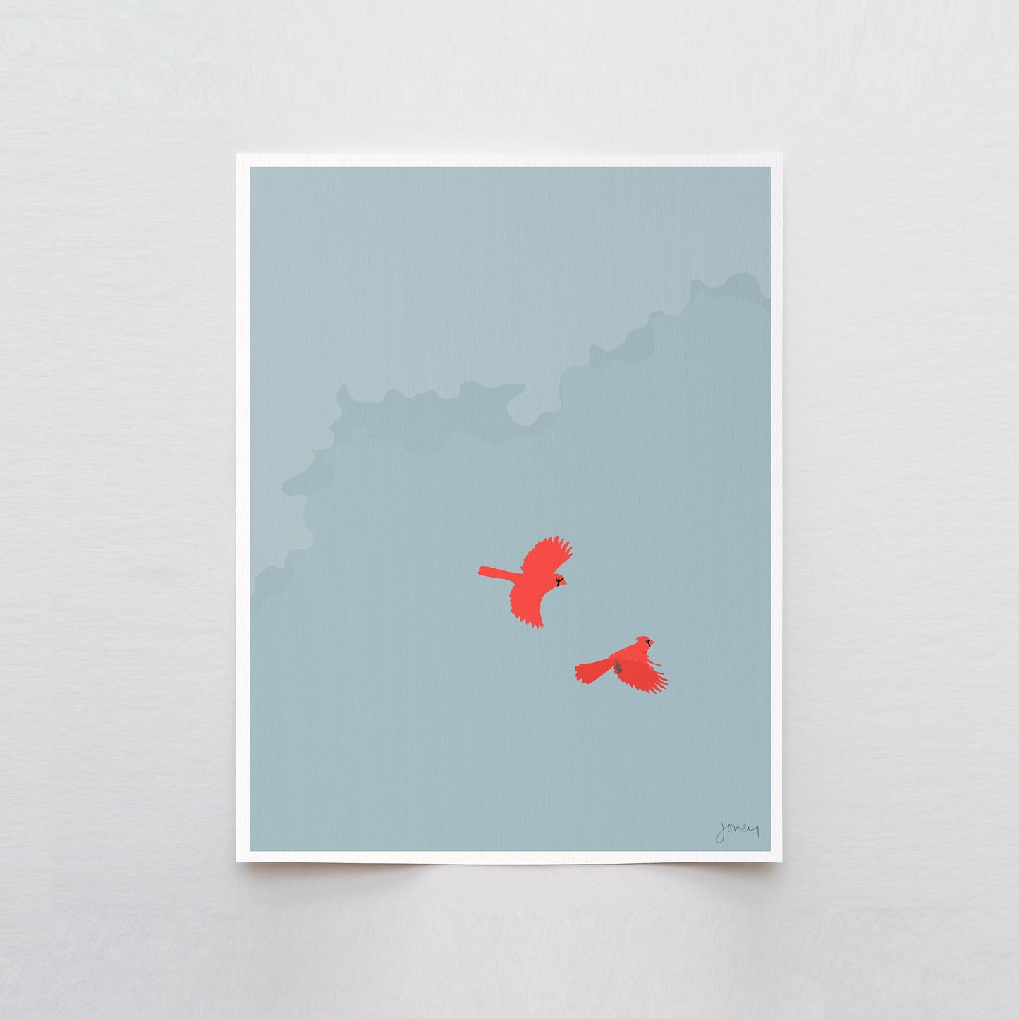 Flying Cardinals Art Print - Unframed or Framed - 231202