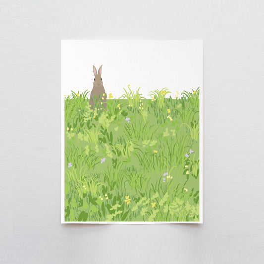 Bunny in the Grass Art Print - Unframed or Framed - 130307