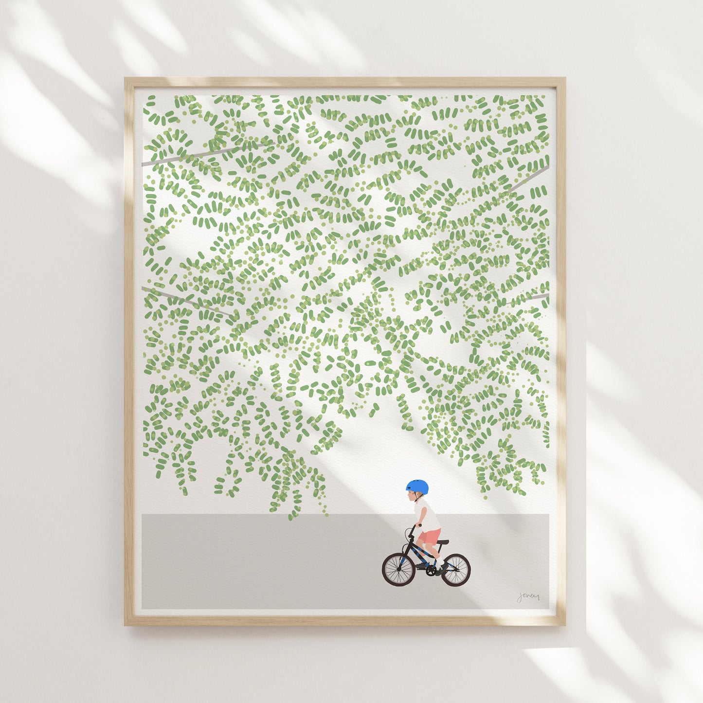 Boy Riding a Bike Art Print - Unframed or Framed - 230520