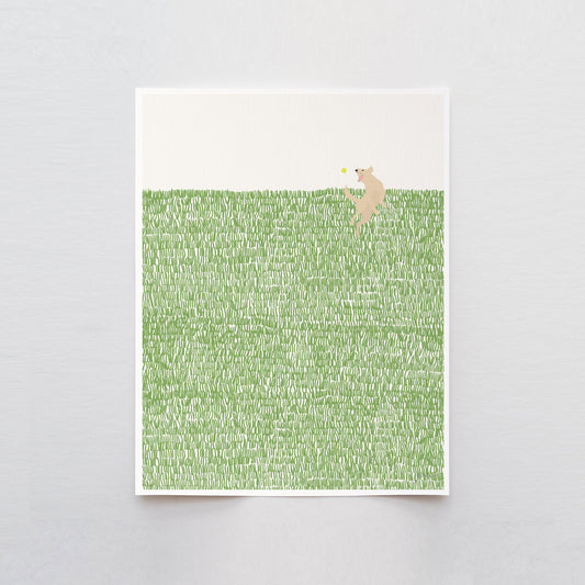 Golden Retriever in the Grass Art Print - Unframed or Framed - 140715