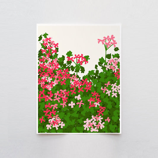 Geranium Hedge Art Print - Unframed or Framed - 120105