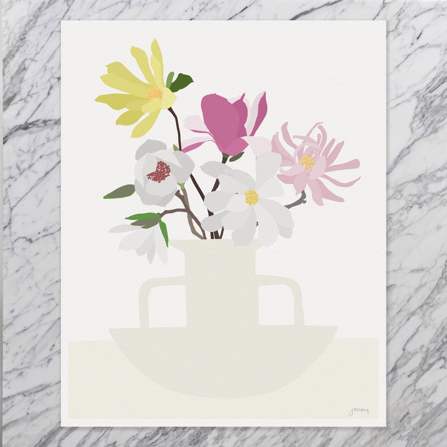 Still Life with Magnolia Flowers - Signed - 200802
