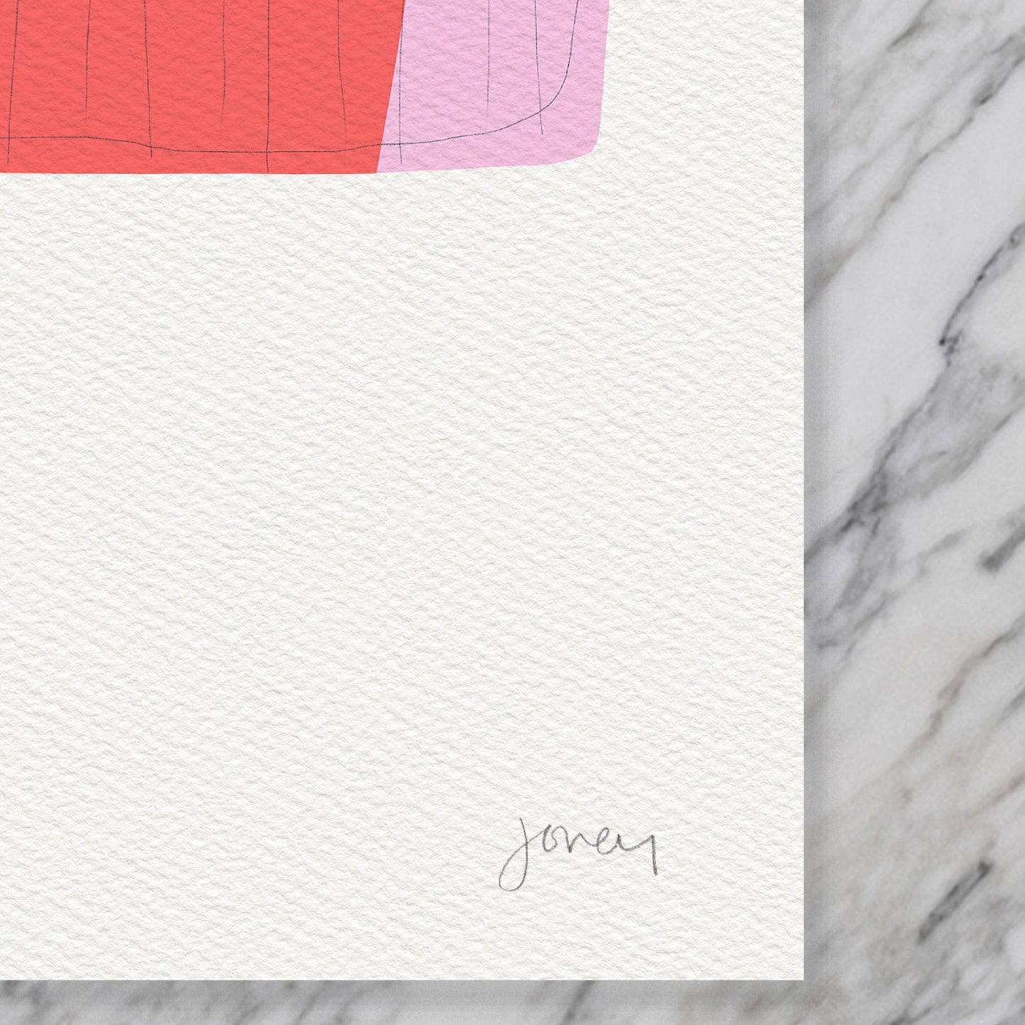 Abstract with Pink and Red Art Print - Unframed or Framed - 190309