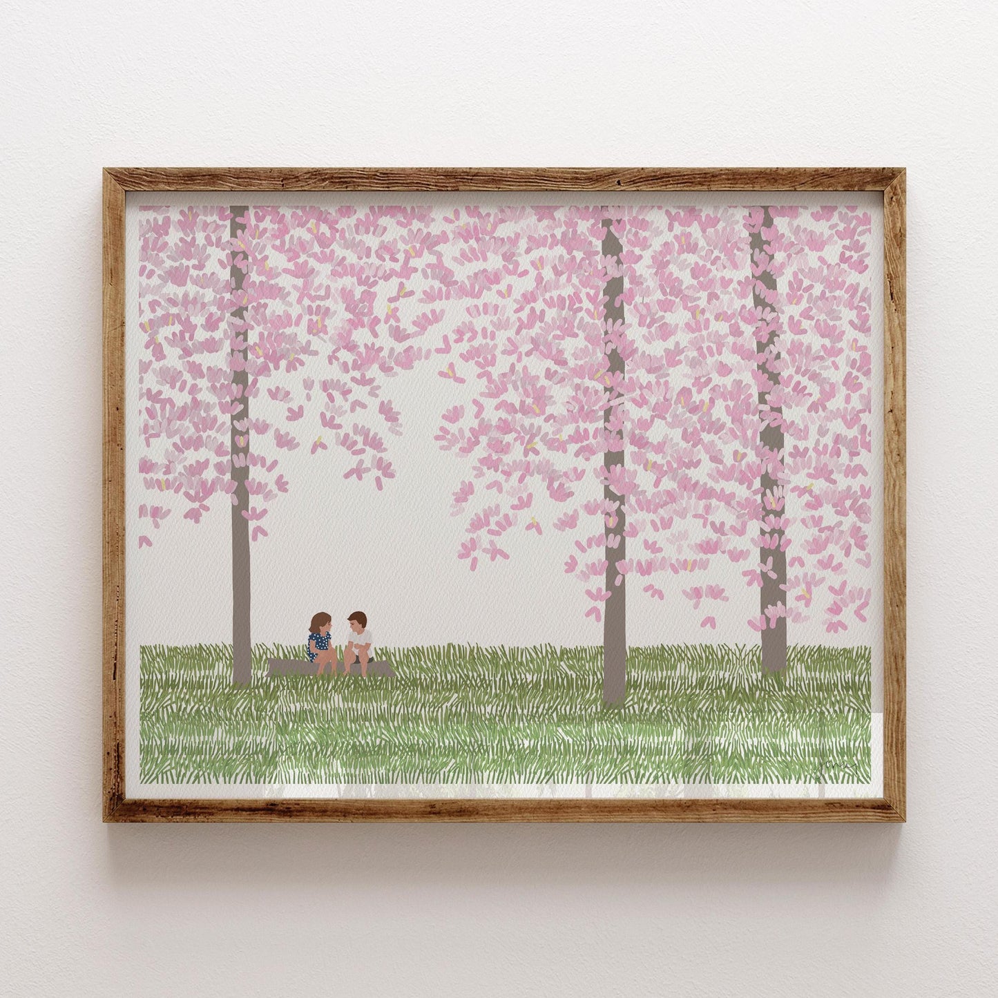 Sitting Under a Magnolia Tree Art Print - Unframed or Framed - 230429