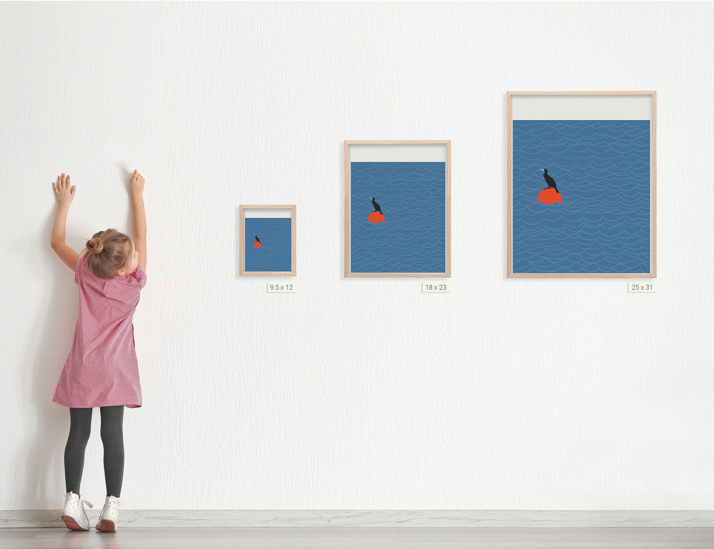 Cormorant on Mooring Art Print - Framed or Unframed - 140812