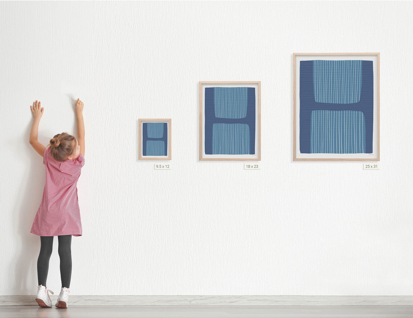 Blue Calming Abstract Art Print - Unframed or Framed - 190326