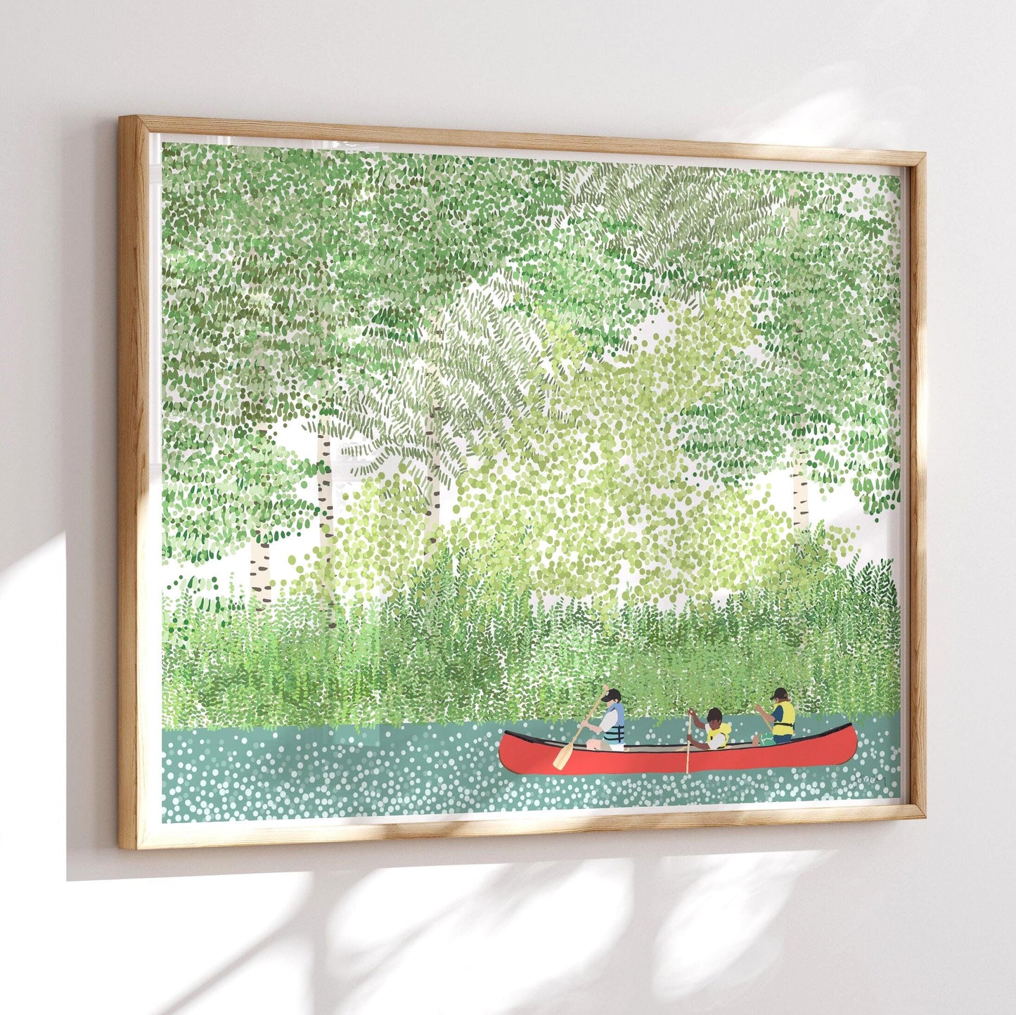 Canoeing Kids Art Print - Unframed or Framed - 210708
