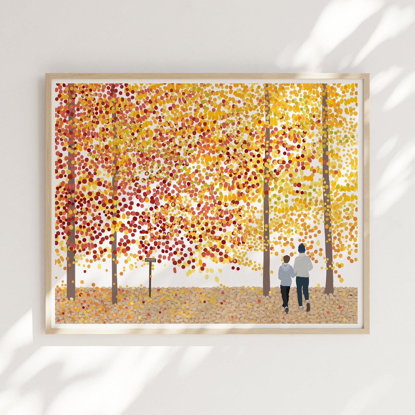 Fall Foliage Hike Art Print - Unframed or Framed - 211205