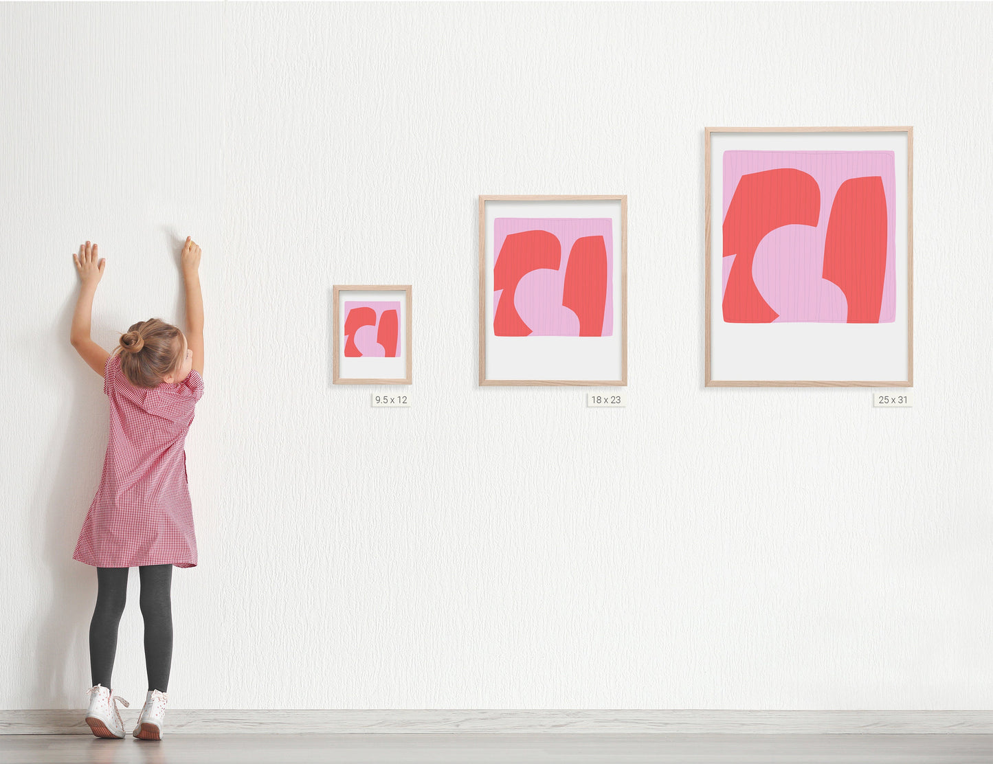 Abstract with Pink and Red Art Print - Unframed or Framed - 190309