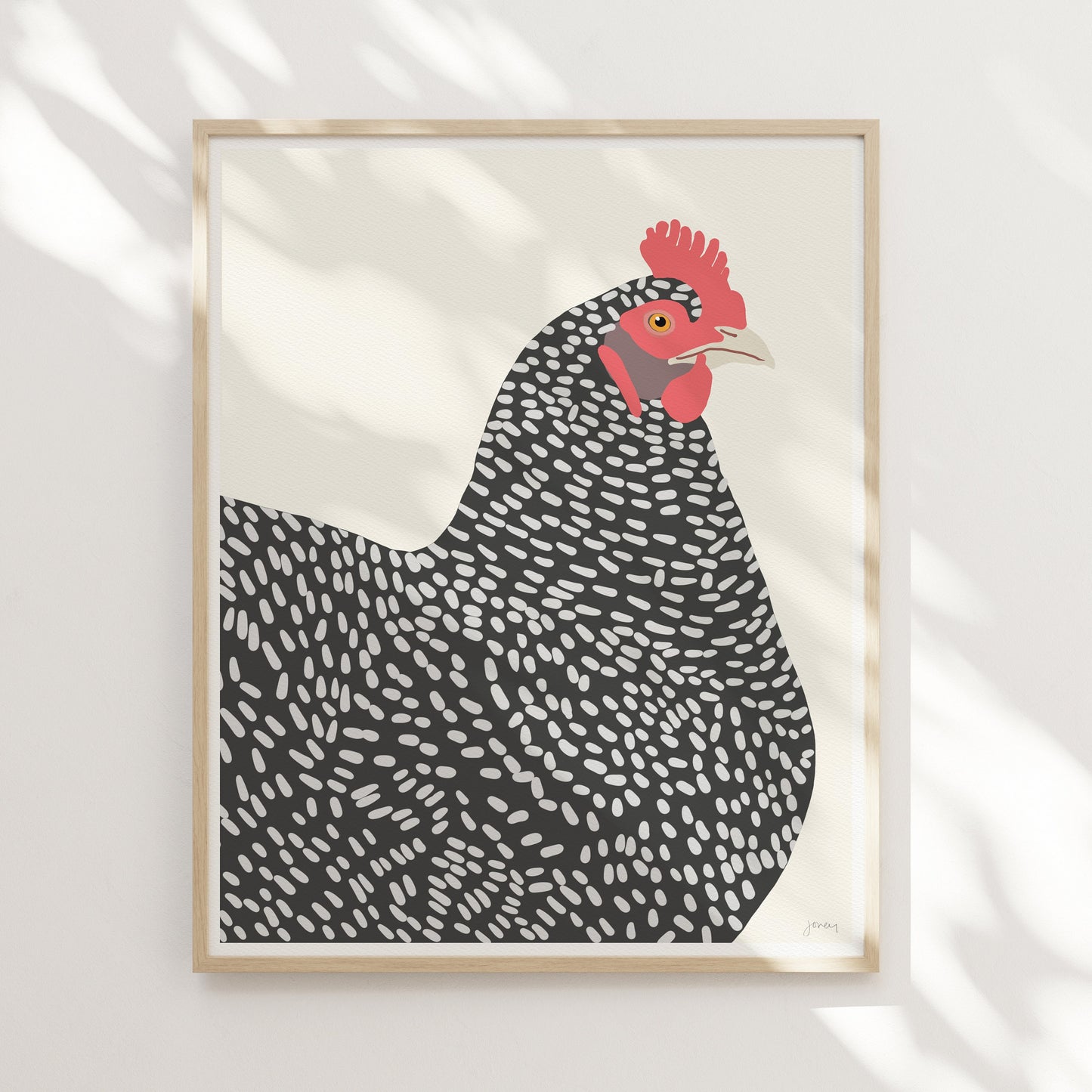 Plymouth Rock Chicken Art Print - Unframed or Framed - 130109A