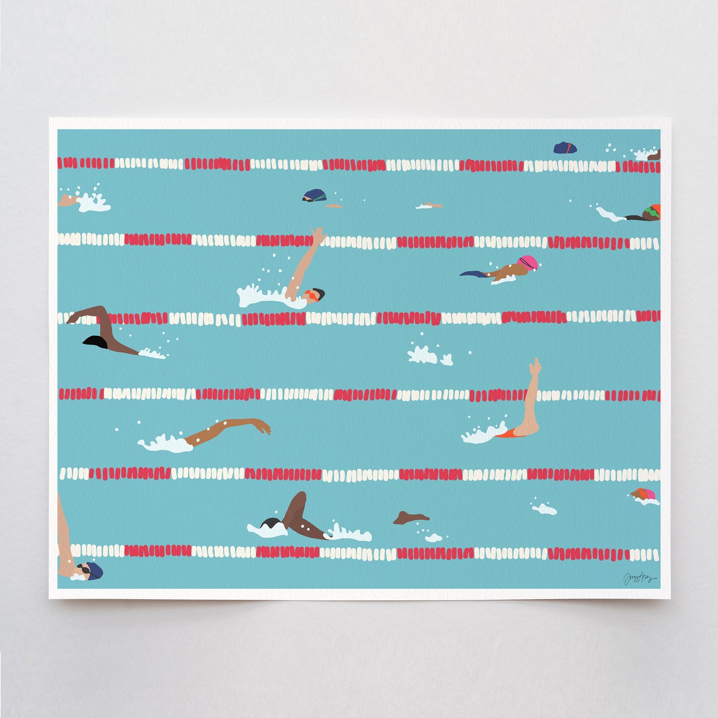 Swim Practice Art Print - Unframed or Framed - 160505