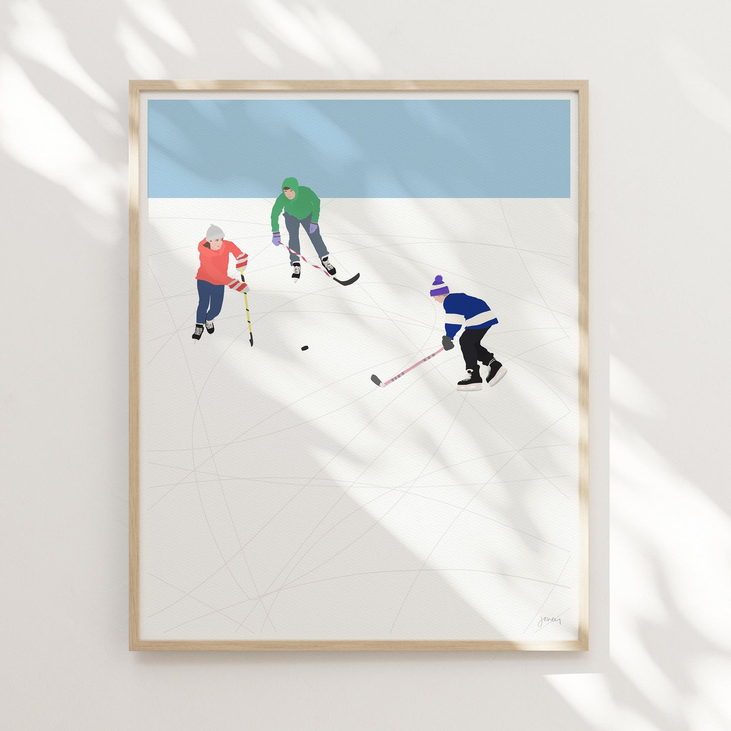 Pond Hockey Art Print - Unframed or Framed - 230210