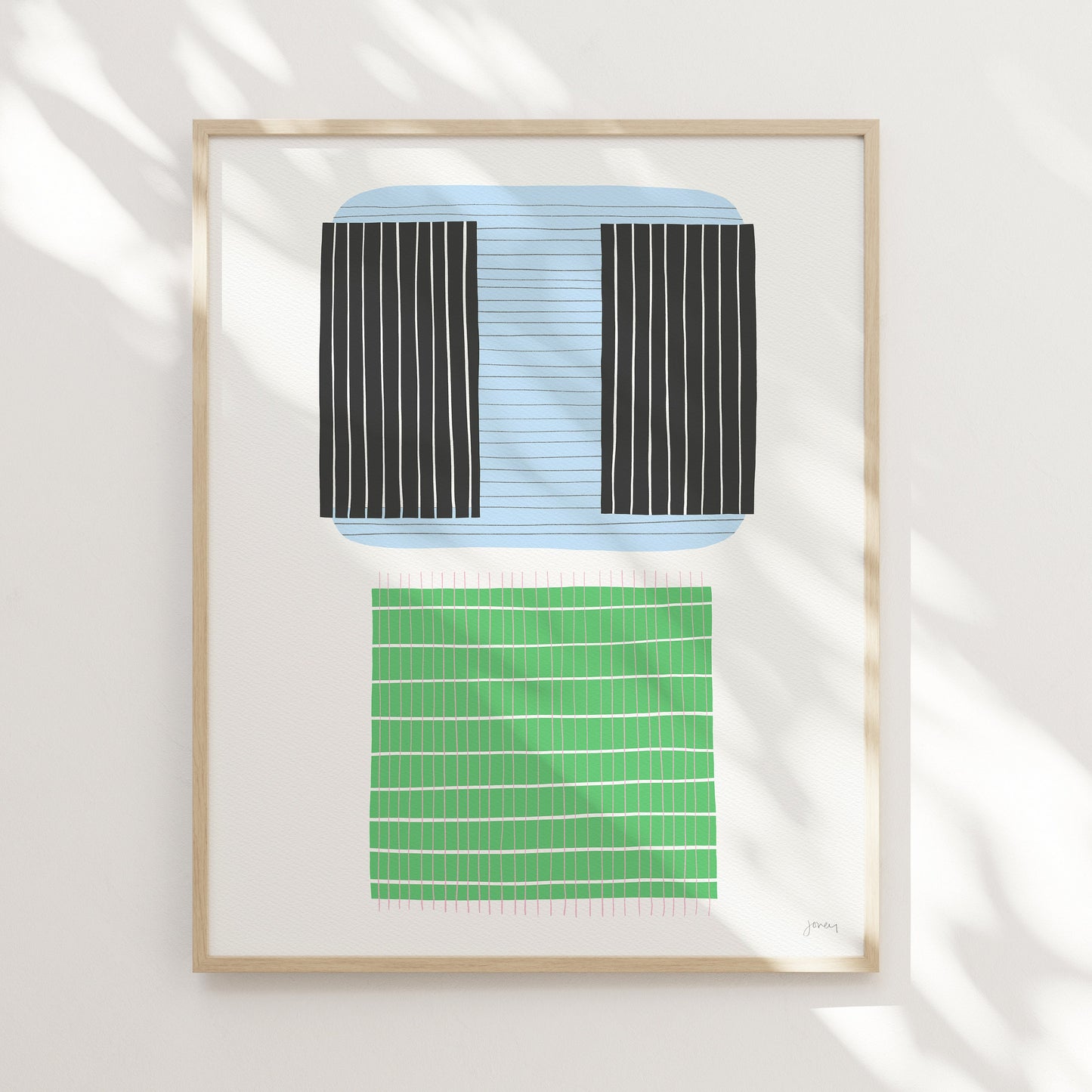 Blue and Green Abstract Art Print- Unframed or Framed - 190705