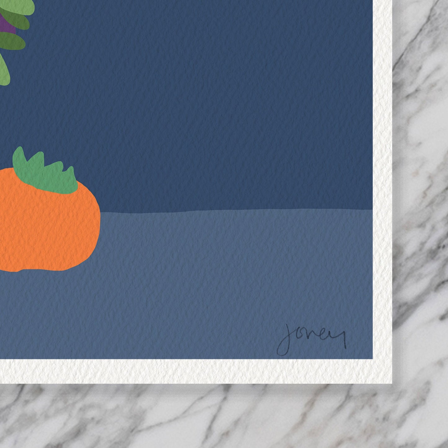 Persimmon Abstract Still Life Art Print - 191116