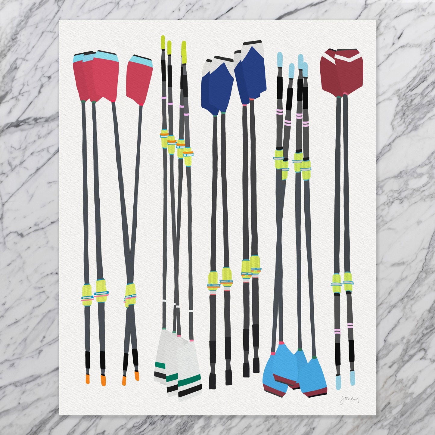 Rowing Crew Oars Art Print - Unframed or Framed - 250525