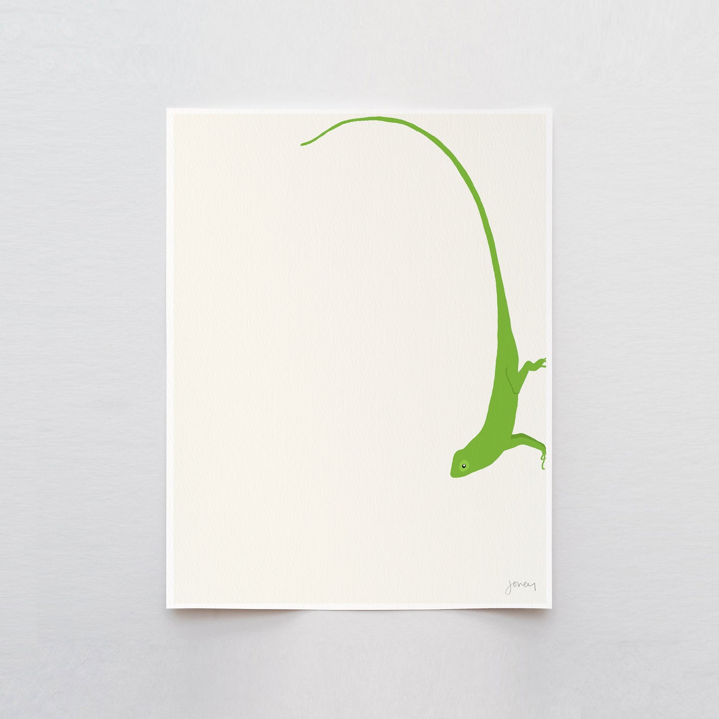 Green Gecko Modern Art Print - Unframed or Framed - 120927