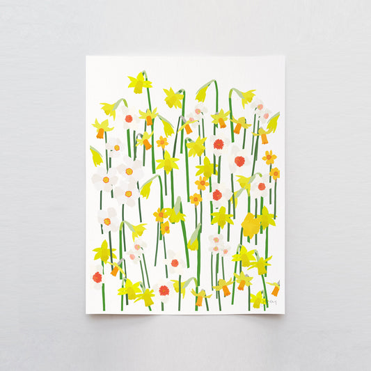 Spring Flowering Daffodils Art Print - Unframed or Framed - 240407