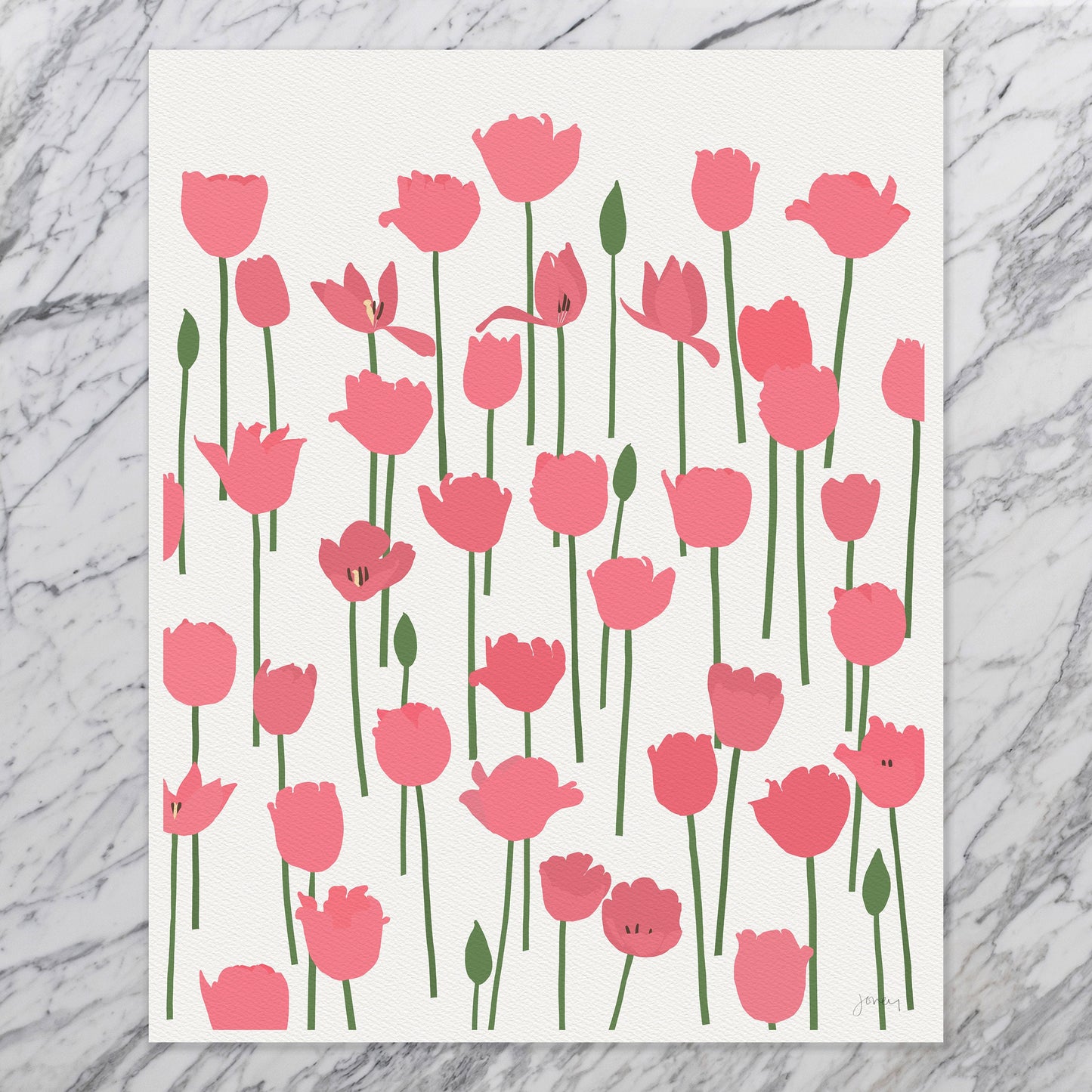Big Love Tulips Art Print - Unframed or Framed - 240414