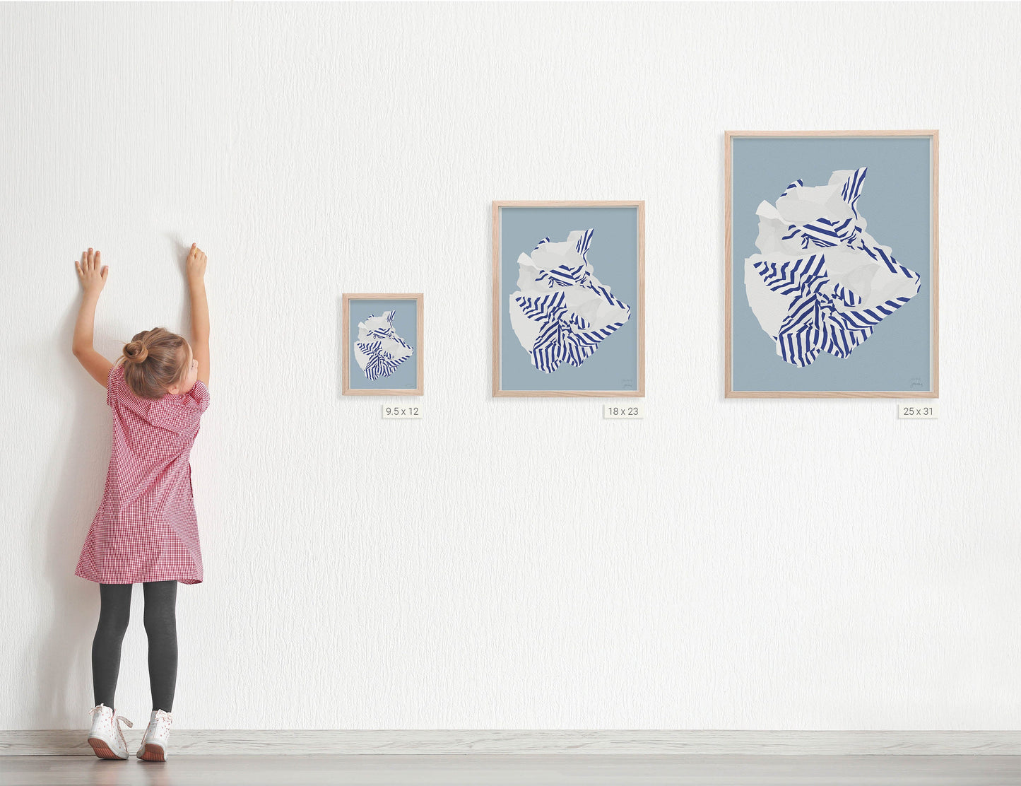 Abstract Crumpled Paper Art Print - Unframed or Framed - 231231