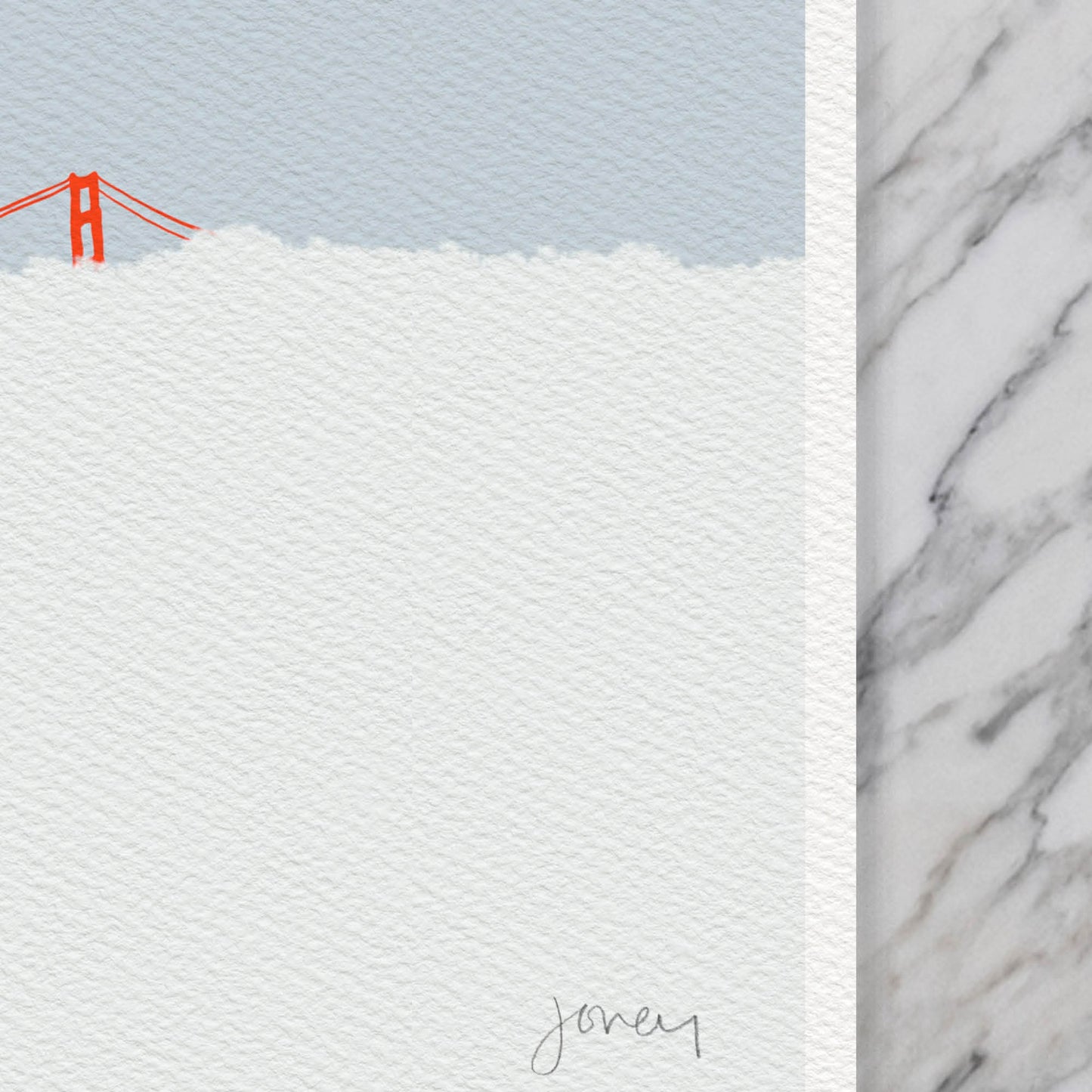 Golden Gate Bridge in Fog Art Print -  Unframed or Framed - 120930