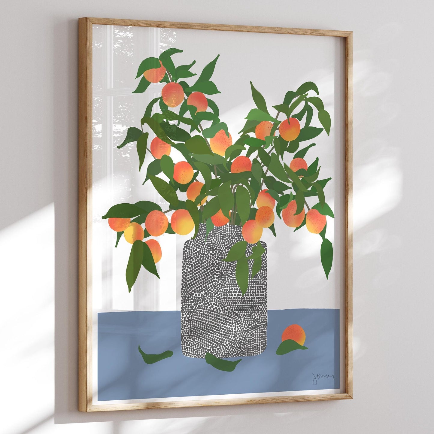 Peaches Abstract Still Life - Unframed or Framed - 200323