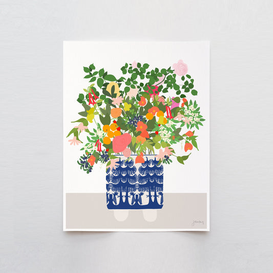 Still Life with Delft Blue Vase Art Print - Unframed or Framed - 201008