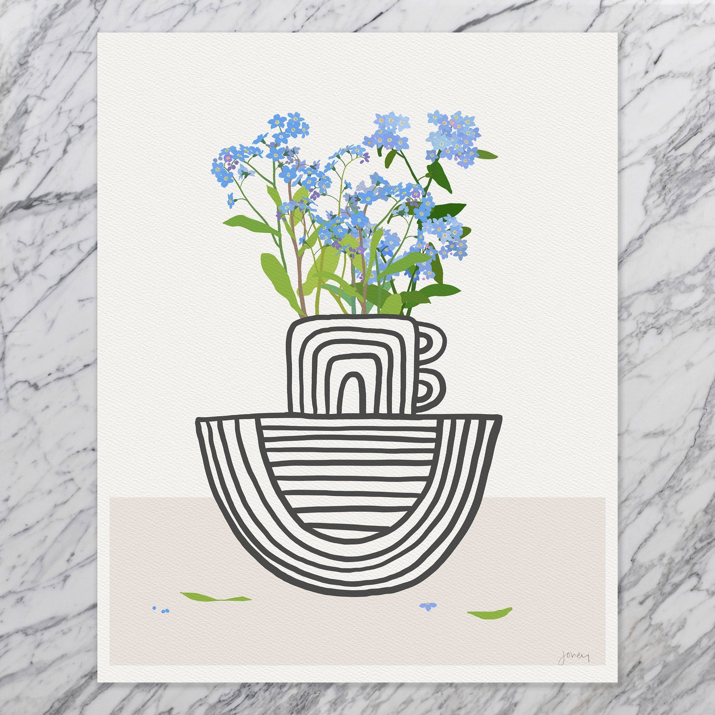 Forget-Me-Not Abstract Art Print - Unframed or Framed - 201123