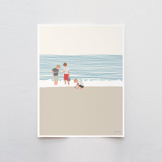 Three Brothers on the Beach Art Print - Unframed or Framed - 140619