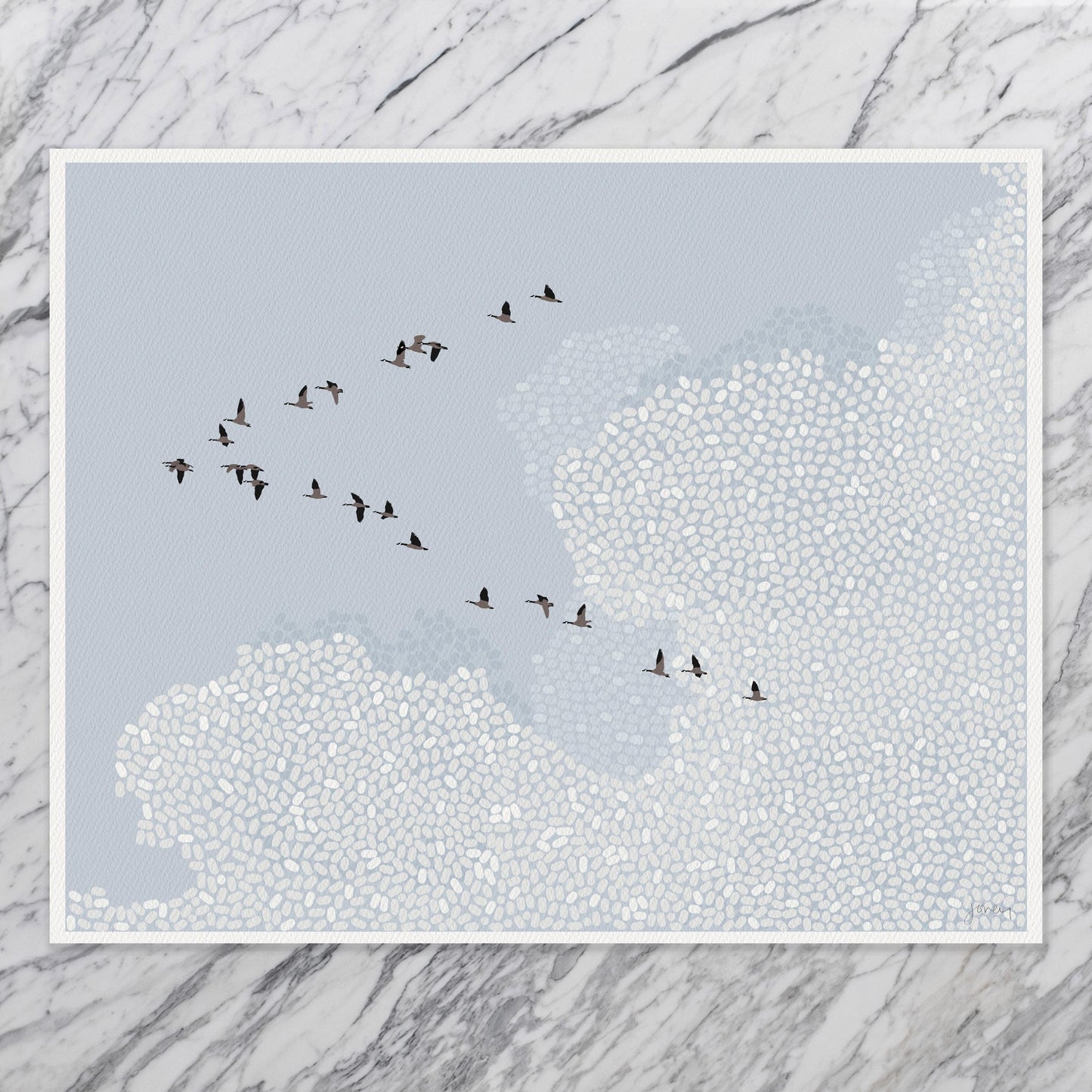 Birds in the Sky Art Print - Signed by Jorey Hurley - Clouds in the Sky - 260112