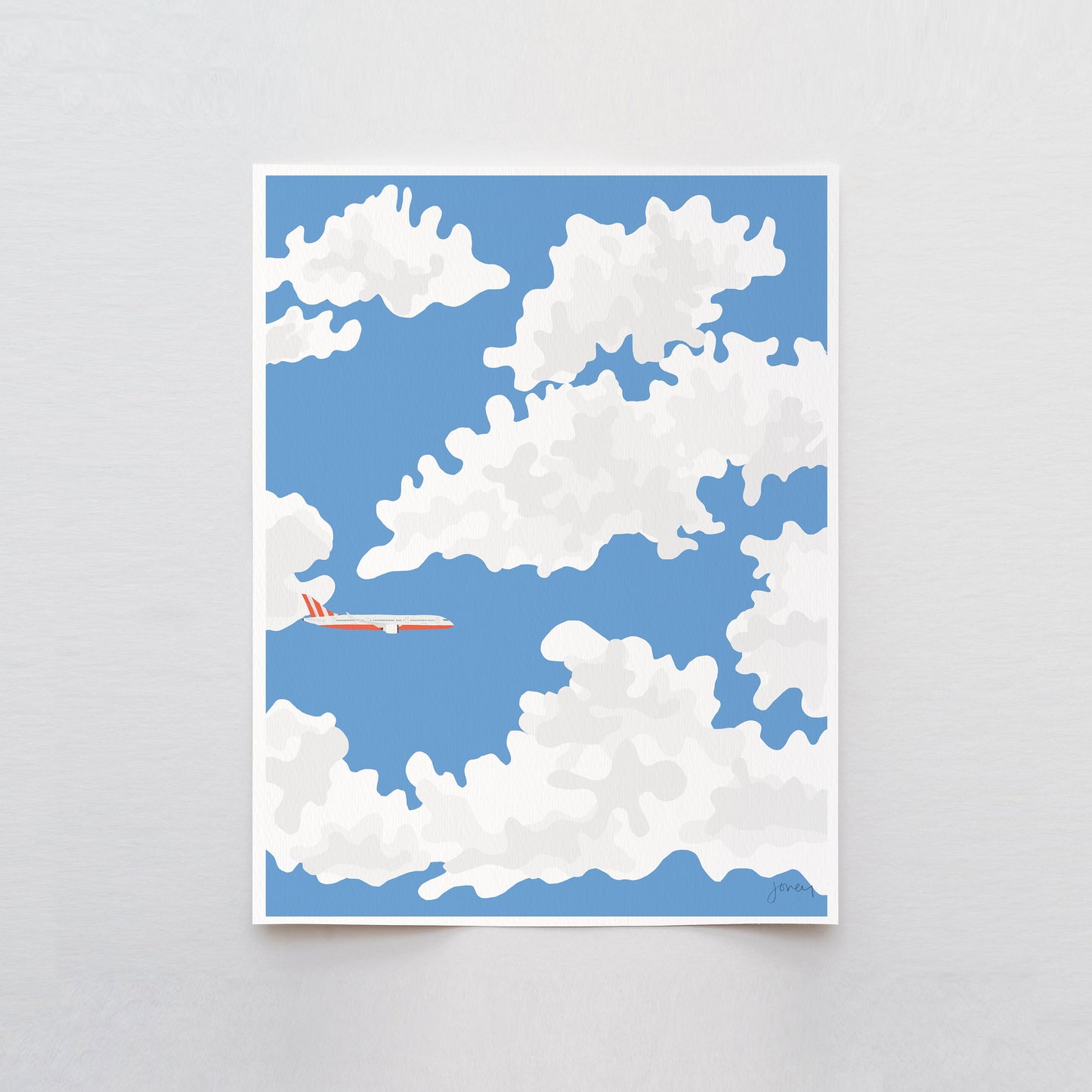 Plane in the Clouds Art Print - Unframed or Framed - 230221