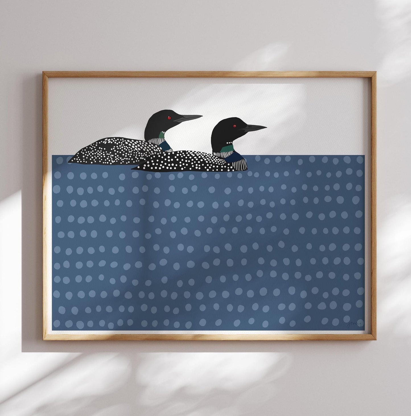 Swimming Loons Art Print - Unframed or Framed - 250226