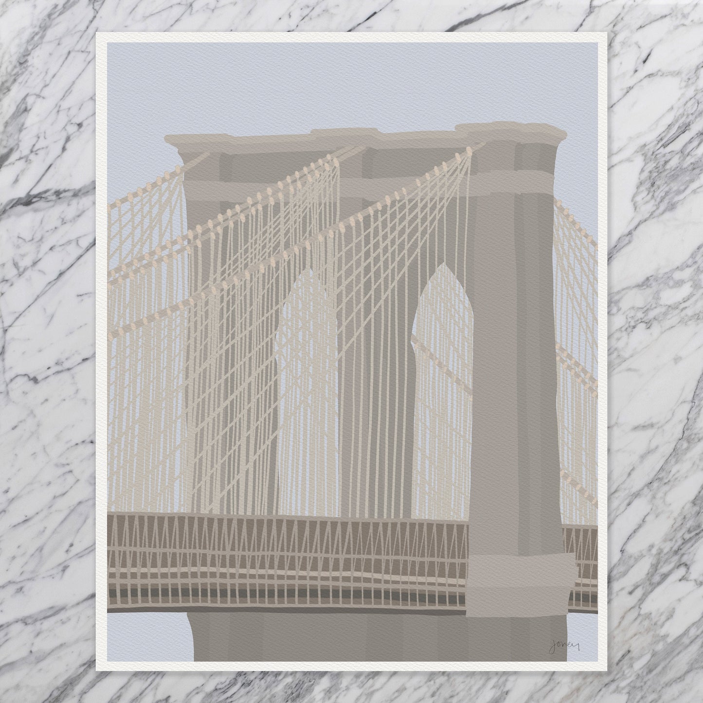 Brooklyn Bridge Art Print - Unframed or Framed - 240331