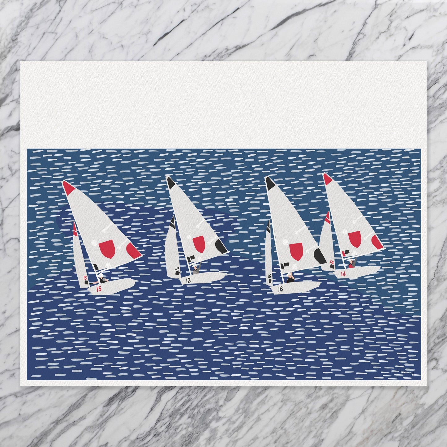 Sailing Team Art Print - Signed and Printed by Jorey Hurley - Unframed or Framed - 251116