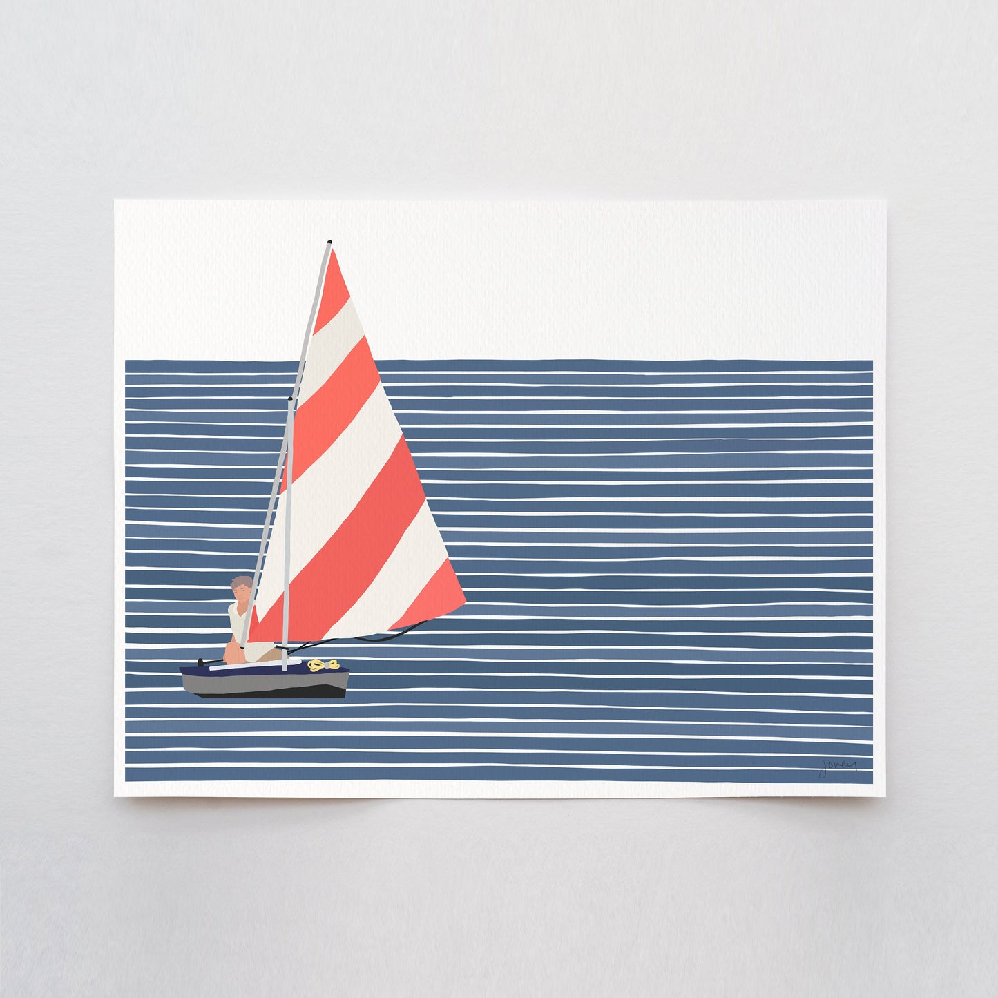 Sunfish Sailboat Art Print - Unframed or Framed - 230729